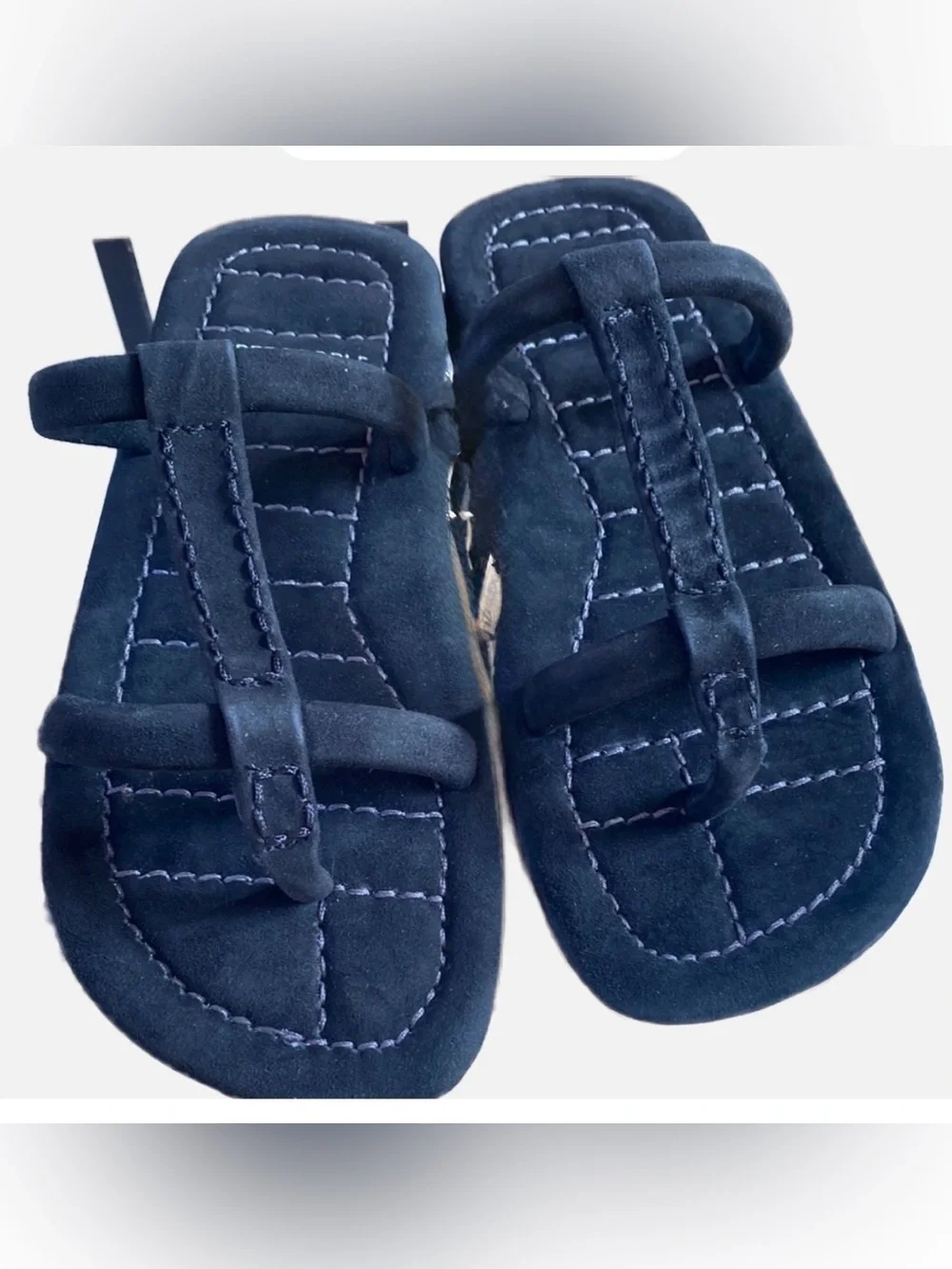 FREE PEOPLE Hadden black suede quilted flats sandals slides